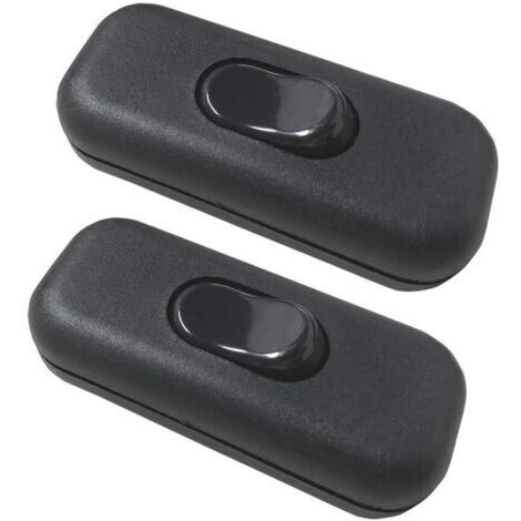 2Pcs Interrupteur Bi-polaire Inter à Bascule 6A 250V Interrupteur à touche basculante Variateur d'intensité/commutateur pour Lampe, Noir