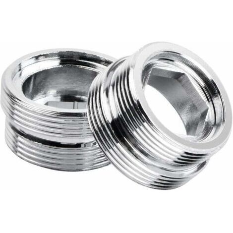 2 Pcs Adaptateur de Robinet Filetage Mâle, Connecteur Aérateur de Robinet en Métal, Adaptateur Métallique Aluminium pour Cuisine Robinet Adaptateur Purificateur d'Eau (M20-M22) (1/5)