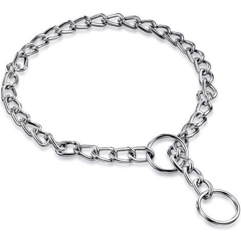 Collier de dressage, pour chiens, métal, argent