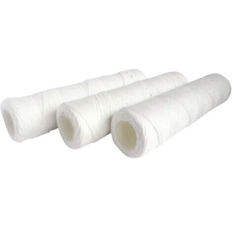 Lot de 3 cartouches filtrante anti-sédiments bobinée 20 microns - Taille standard 10", pour filtrer les impuretés de l'eau du réfrigirateur - Durée : 6 mois