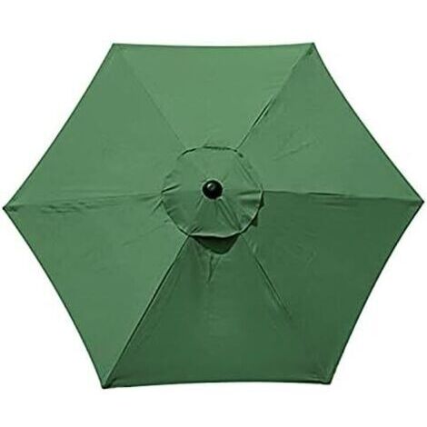 Housse De Rechange pour Parasol - 6 Baleines - 2 M/2,7 M/3 M - Imperméable - Anti-Ultraviolet - Tissu De Rechange (2.7M / 8.9Ft,Green)