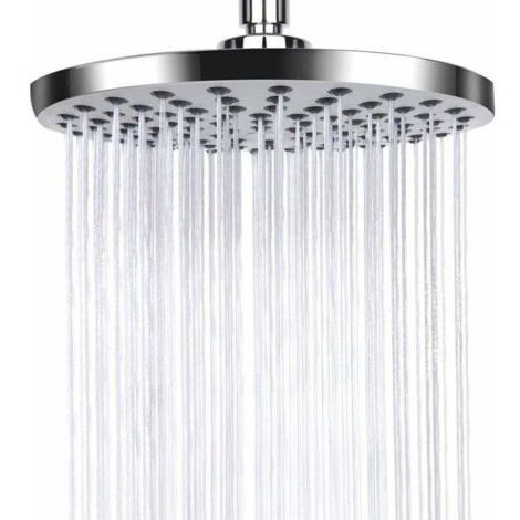 Pomme de Douche Anti Calcaire, Tête de Douche en Acier Inoxydable, Pommeau de douche à effet pluie, Pommeau de Douche Fixes Economie d'Eau et Haute Pression pour Salle de Bain, Argenté