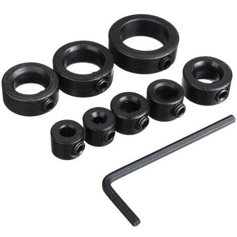 Butée de Profondeur, Butées de Profondeur de Forage, Colliers D'arrêt de Profondeur, 8 pcs Butée de Profondeur Colliers, Anneau Positionneur avec clé Hexagonale, 3-16 mm (1/5)