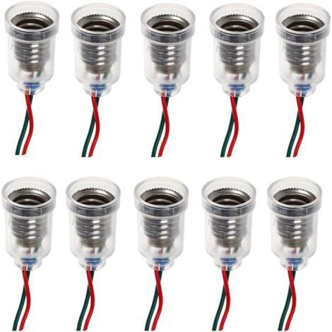 10PCS E10 Lampes Base LED Montage à Visser Petites Ampoules Titulaire Lumière Douille avec Douille de Fil pour Circuit d'Expérimentation Home Test Électrique Accessoires
