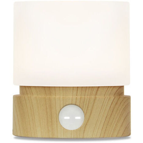 Veilleuse avec minuterie, petite lampe de chambre à coucher LED, lampe de table de chevet, veilleuse pour enfants, allaitement de bébé, grain de bois, intensité variable, fonctionne à piles, couleur d