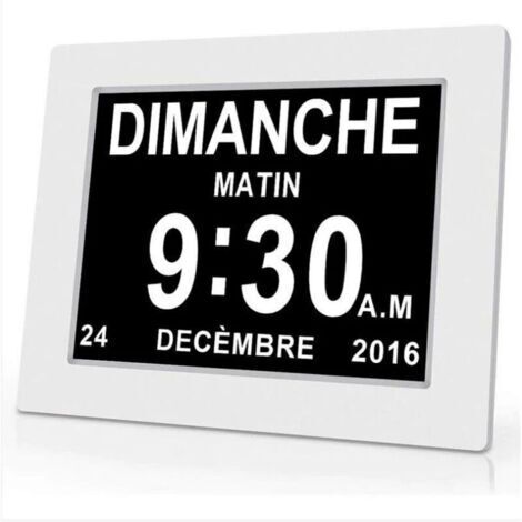 Horloge calendrier numérique One Piece 7 pouces avec date et heure, horloge Alzheimer pour parents, rappel de médicaments pour grands-parents et enfants - Blanc - 20414324mm (1/5)