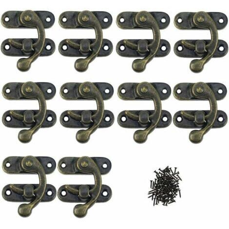 fermeture d'album Scrapbooking 12 Pack Fermoir Loquets de Solide en Métal Charnières des Petits Coffrets en Bois Antique Boucles pour des Boites à Bijoux Fermetures de Esthétiques (1/5)