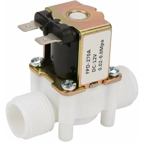 Électrovanne 12V G1 / 2&34 Vanne Électrique en Plastique de l'Eau Solénoïde d'Admission Normalement Fermé de N/C pour la Distribution de l'Eau