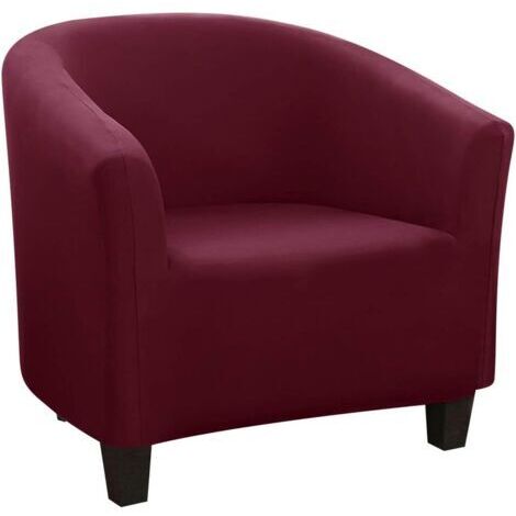 Housse de Fauteuil Cabriolet Extensible,Facile à Installer et à Laver, Housse de Chaise avec Accoudoirs Couverture de Fauteuil Chesterfield pour Comptoir Bar Salon Salle de Réunion,Vin rouge
