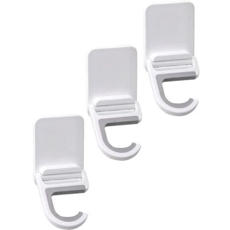 Crochet Adhésif Mural pour Balai Lot de 3 Support sans Perforation Design Pliable Blanc Fortes de Charge Accessoire Cuisine et Salle de Bain Organisation Pratique
