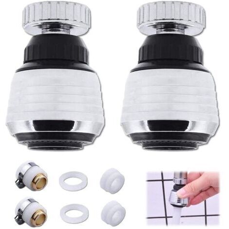 [Pack de 2 produits]embout de robinet de cuisine,Tête de Robinet de Cuisine 360 ° Pivotant,economiseur d'eau pour robinet,mousseur robinet,brise jet robinet,adaptateur robinet cuisine.. (1/5)