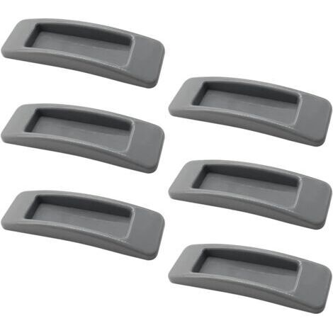 poignées de porte coulissante autocollantes avec ruban adhésif double face pour armoires, fenêtres, réfrigérateurs, meubles, tiroirs, portes en verre (gris 6pcs) (1/5)