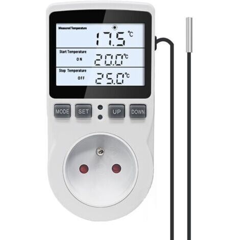 Regulateur Température Numérique,Prise Thermostat Chauffage Refroidissement Regulateur De Temperature LCD,200v-250v pour Régulateur Température Ferme