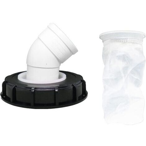 45°Filtre à Couvercle IBC, Filtre à Eau de Pluie en Nylon 163 mm, Lavable avec Couvercle pour réservoir d'eau de Pluie IBC DN 150 (1/5)