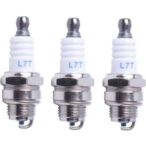 Bougie d'allumage L7T Tronçonneuse Tondeuse à gazon Petit Moteur Accessoire Pièces Compatible avec STIHL Hus-qvarna Rep NGK BPMR7A 4626 Equivalence RCJ6Y Champion Bosch WSR6F,Pack de 3