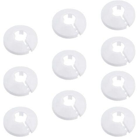 10 Pièces Colliers de Tuyau de Radiateur Couvercle Blanc Solide Pipe Plastique Décoration Cache Tuyaux Plomberie pour Tuyau de Chauffage D'eau 16 mm Rosace de Radiateur