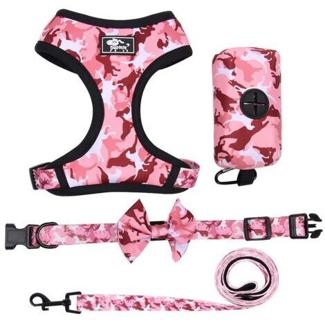Lot de 4 accessoires pour chien, M, rose (1/5)
