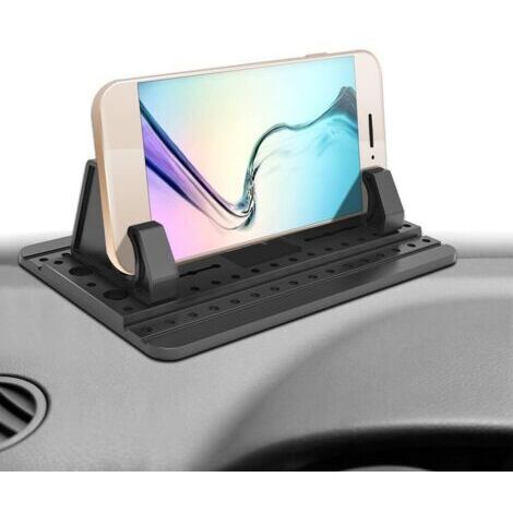 Support Téléphone Voiture Silicone avec Tapis Anti-dérapant Fixation sur Tableau de Bord Compatible avec GPS/GSM Universel: iPhone 14/13/12/11, Samsung Galaxy A/S21 FE, Huawei Nova