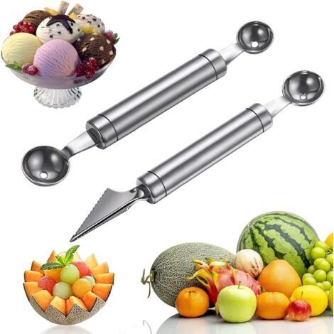 2 Pièces Outil à Découper Les Fruits Éplucheur de Fruits Cuillère de Melon, Coupe Salade de Bricolage avec Coupe