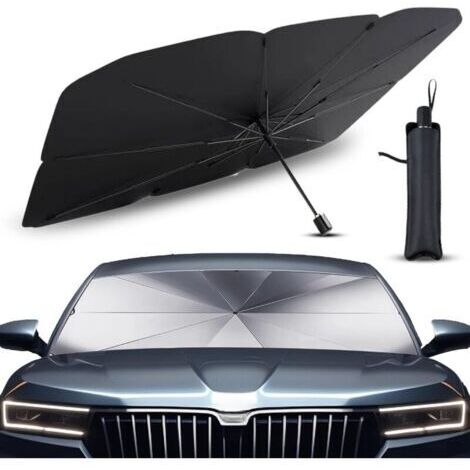 Pare Soleil Voiture Pare Brise Avant,Parapluie Soleil SUV et Camion Pare-soleils pour Pare-Brise Avant Auto résistant aux UV avec axe Rotatif à 360° et revêtement en Titane