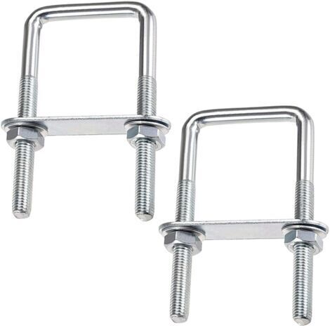 U-Boulons Carré Boulons En U, 70 x 110 mm U-Bolts En Acier Inox, U-Boulon M8 Avec éCrou Plaque De Cadre Et Rondelle, M8 Boulon En U Pour Fixation De Planches Et De Tuyaux (70 x 110 mm) (1/5)