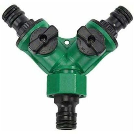 3/4"Y Distributeur 2 Voies pour Tuyaux d'arrosage, Répartiteur d'eau pour Tous Les Robinets, Universel, Réglable (1/5)