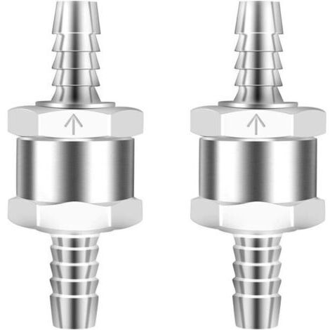 Clapet Anti-Retour 2 Pièces 8mm Valve de Carburant en Alliage d'Aluminium Clapet Anti-Retour à Sens Unique pour Essence Diesel Carburateur Systèmes de Carburant à Basse Pression (1/5)