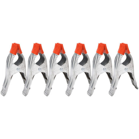 6 Pièces Pinces à Ressort en Métal de 6 Pouces Pince à Colle Métallique Pinces Avec Revêtement en Caoutchouc pour Bâche Camping Tarpaulin Travail Bois