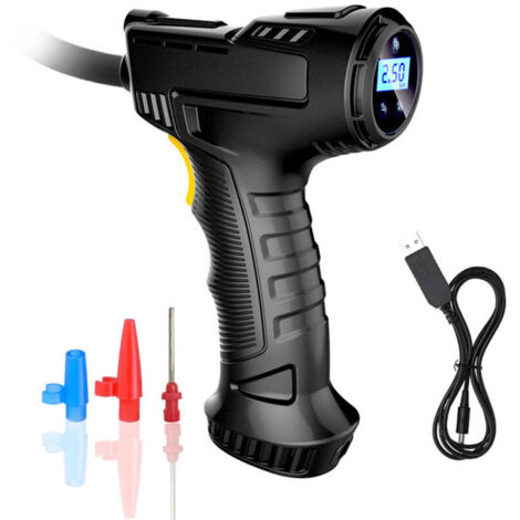 Gonflable Sans Fil Portable Gonfleur de Pneu 120W Compresseur d'Air Pompe de Pneu pour Voitures, Motos, Vélos avec Jauge de Pression Numérique LED 2000mAh pour Voiture Moto Vélo