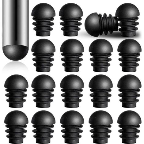 24 Pièces Bouchons d'Extrémité Ronds avec Inserts de Tube en Plastique de Diamètre Extérieur de 16 mm Tube d'Embouts de Pied de Chaise Protecteurs de Bouchons en Plastique