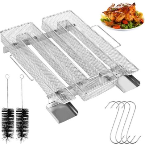 Générateur de fumée carré,acier inoxydable de haute qualité,Générateur de Fumee Froide Pour Fumoir avec brosse et crochet,fumoir à viande pour grills bouilloire,fumoirs et fours fumoirs,réutilisable
