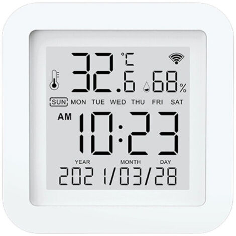 Moniteur de température d'humidité WiFi:capteur intelligent de température et d'humidité avec, lumière à induction PIR et alerte d'application,thermomètre hygromètre intérieur fonctionne