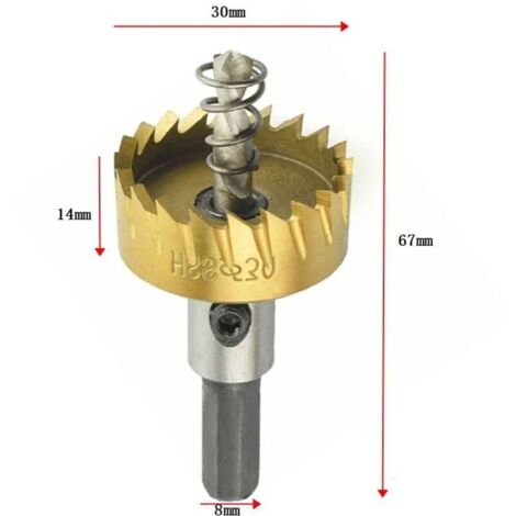30MM HSS Scie-cloche Trou Mèche Foret Fraise Perceuse Metal Bois Alliage
