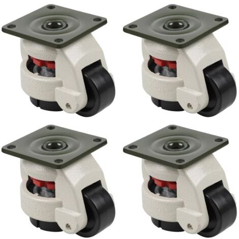Roulettes de nivellement télescopiques 500KG pour établi, roulettes pivotantes, roulettes en nylon robustes Gd-60F pour machines industrielles, roulettes de nivellement, équipement lourd, roues, roule (1/4)