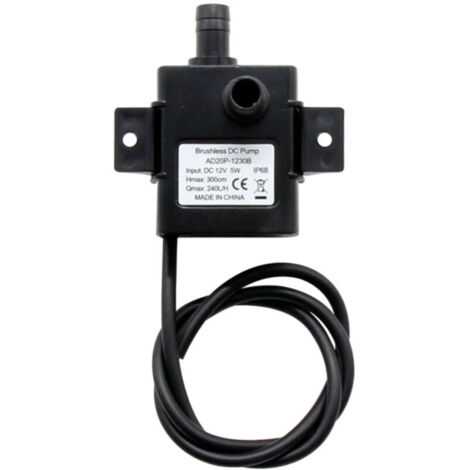 Mini pompe à eau et huile sans balais DC12V ultra silencieuse et étanche pour fontaine et aquarium 240 L/H 5 W Hauteur de levage 3 m 0 100 ℃