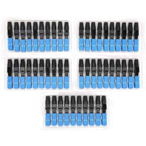 50 Pièces Connecteur de Fibre Optique Bleu Adaptateur de Fibre Optique Intégré SC/UPC-C Composants électroniques pour la Communication Optique