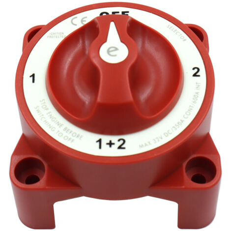 Interrupteur isolateur de batterie 350A 4 positions – Pour moto, voiture, bateau – Robuste et durable – Conductivité cuivre plaqué argent (1/4)