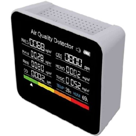 9 in 1 Air Quality Monitor Meter TVOC HCHO PM2.5 PM1.0 PM10 Temperature Humidity Detection