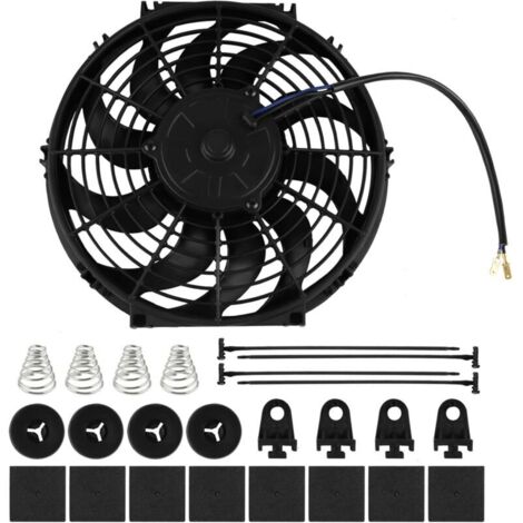 12 Pouces 12V 80W Ventilateur de refroidissement électrique universel, ventilateur montage radiateur réversible Refroidissement pour moteur de voiture