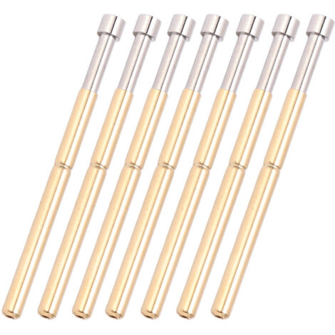 100 Pièces Test de Ressort Pogo Pin Type de Tête Concave Sonde de Test de Ressort Matériel en Laiton 2.02mm/0.1in Diamètre du Tube 33.35mm/1.3in PCB Test Pins