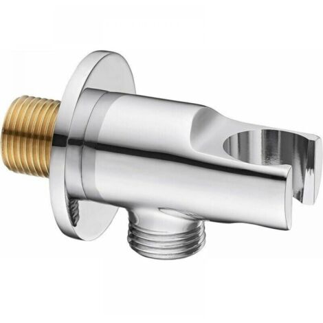 Support coudé pour pommeau de douche Chromé,Support de pommeau de douche ,Coude de raccordement mural pour douchette ou pommeau de douche - Pour salle de bain