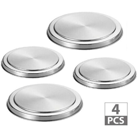 4PCS-Couvercle de cuisinière Caches de Protection pour Plaques de Cuisson Couvercles de Poêles Cache-Plaques Electrique en Acier Inox Comme de Utensiles de Cuisine (1/4)