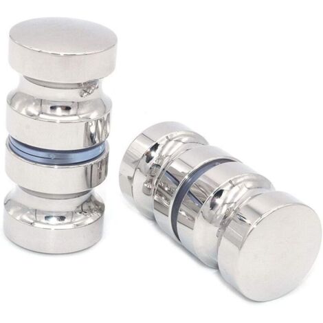 Lot de 2 poignées de porte de douche Poignée de porte de douche de bain 30 mm Poignées de porte de rechange en chrome poli