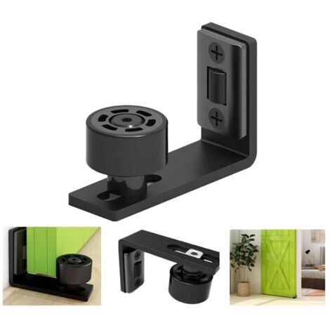 Ajustable Guide de Plancher Mur/porte Guide Inférieur Pour Porte en Bois Coulissante, Noir (1/4)