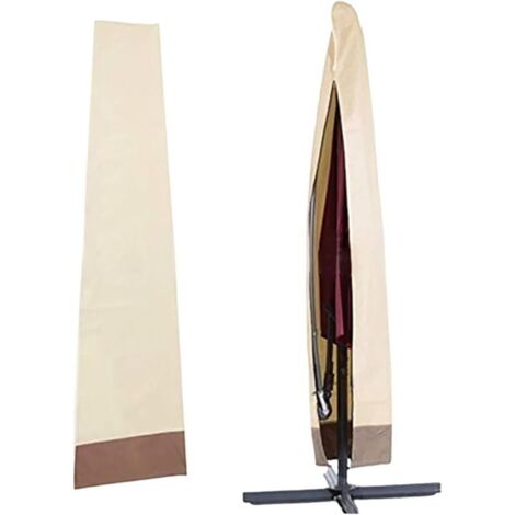 Housse de Parasol Déporté Imperméable, Housse de Protection pour Parasol, Couverture Parasol en 600D Oxford, Bache Parasol Jardin Exterieur Anti-UV/Vent avec Sac de Rangement(200x60x55cm)