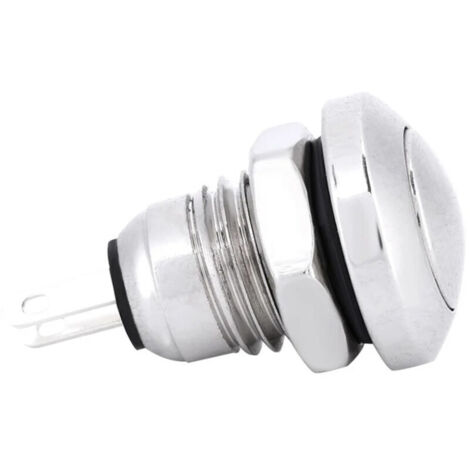 1A 24V 8mm Mini waterproof car momentary push-button power switch made of nickel plated brass