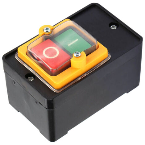 Bouton-poussoir marche/arrêt étanche 10A AC220V/380V – Type ON/OFF – Installation facile avec bornes à vis – Compatible circuits AC 50/60Hz