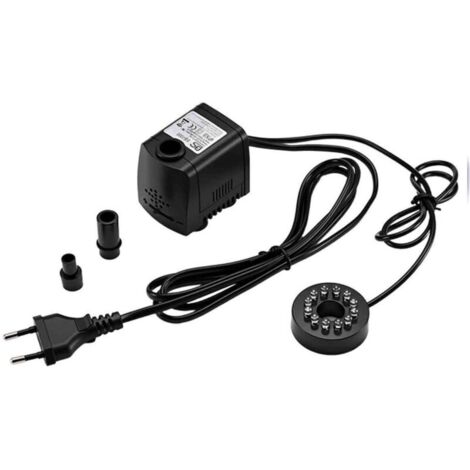 Pompe Submersible Electrique Fontaine Pompe à Eau 12 Lumière LED pour Aquarium, mini Water Pump