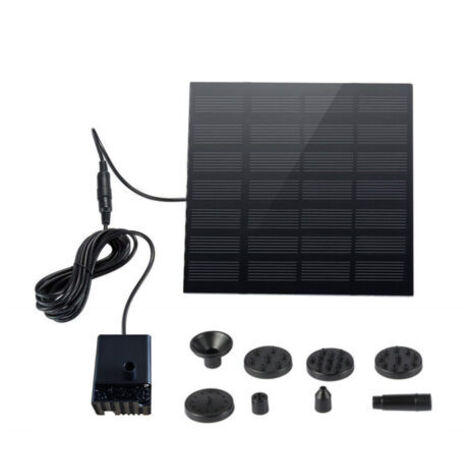 Fontaine Solaire - 1.5W Pompe de Fontaine Solaire Exterieure de Jardin avec 6 Buses pour Bain d'oiseau, Étang, Piscine, Patio, Décoration de Jardin
