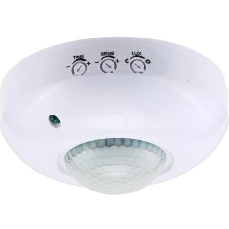Greluma 1PC Capteur de présence à Montage au Plafond,Interrupteur à détecteur de Mouvement PIR 220-240V,Interrupteur de lumière à détecteur de Mouvement Haute sensibilité,Plage de détection 6m à 360°
